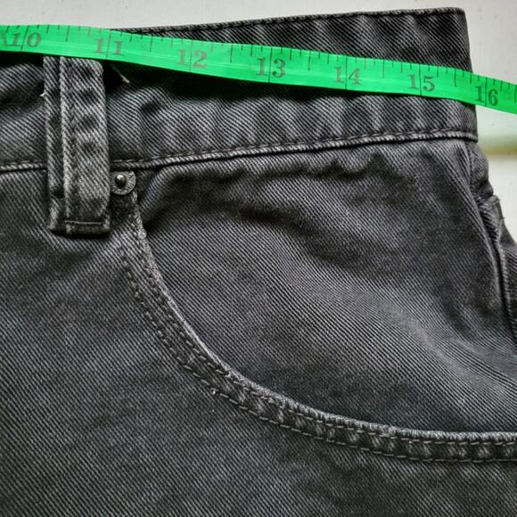 Sacada Black Denim Festival Grunge Punk Goth Cut Off High Rise Denim Shorts - 38 - Picture 6 of 8